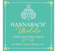 Hannabach Cordes pour ukulélé ténor - Super Carbon Goldin - Jeu de 4 cordes Low G - Échelle moyenne haute tension 43" - .022-.041-243MHTLG