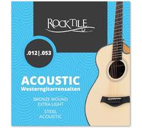 Cordes Rocktile pour Guitare Western Light - Cordes avec Ball Ends - Épaisseurs : .012, .016, .024, .032, .042, .053