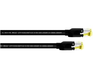 Cordial 15576 RJ45 Câble réseau, câble patch CAT 7a S/FTP 1.00 m noir gaine PUR 1 pc(s)