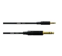 Cordial Câble audio CFM3WV Mini‑jack stéréo 3,5 mm vers jack 6,3 mm – 3 m