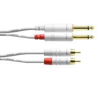 Cordial CFU 3 PC-SNOW câble audio 3 m 2 x RCA 2 x 6,35 mm Blanc