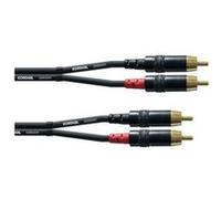 Cordial - Câble audio - RCA x 2 mâle pour RCA x 2 mâle - 1.5 m - noir Noir G