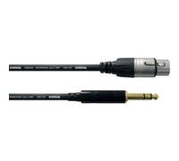 Câble de liaison XLR [1x XLR femelle - 1x Jack mâle 6.35 mm] Cordial CFM 3 FV noir 3.00 m
