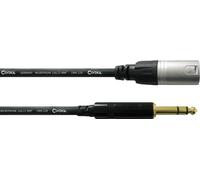 CORDIAL Câble audio stéréo XLR mâle/jack mâle stéréo 6 M, Noir, CFM 6 MV