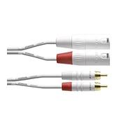 Cordial Câble audio CFU 3 MC-SNOW – XLR mâle vers Cinch 3,0 m, fiche Rean – Blanc