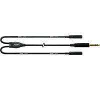 Cordial Câble Y CFY0.3VYY – Jack stéréo 6,3 mm vers 2x 3,5 mm femelles – 30 cm Noir