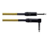 Cable Guitare Jack Droit /Coudé 5 M Tweed Jaune
