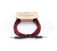 Cordial Câble jack pour guitare en tweed rouge 1,5 m