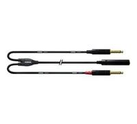 Cordial Adaptateur Y CFY 0,3 KPP - 1x Jack femelle 6,35 mm - 2x Jack mâle 6,35 mm - noir 30 cm