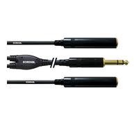 Cordial CFY0.3VKK Jack Câble adaptateur [1x Jack mâle 6.35 mm - 2x Jack femelle 6.35 mm] 30.00 cm noir