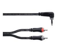 Cordial Adaptateur Y 14861 – Jack mâle 3,5 mm vers 2x Cinch-RCA mâle, 5 m noir gaine PVC