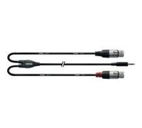 Cordial Câble Y Bretelle Minijack Stéréo/2 XLR Femelles 1,8 M Câbles adaptateur Noir G
