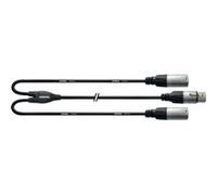 Cordial Câble adaptateur CFY0.3FMM Y - 2x XLR mâle / 1x XLR femelle - 30 cm noir