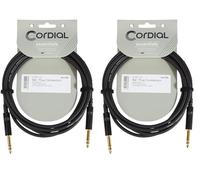 Cordial Cables Câble audio stéréo 3 m Essentials Jack (Lot de 2)