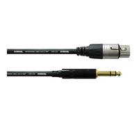 Câble de liaison XLR [1x XLR femelle - 1x Jack mâle 6.35 mm] Cordial CFM 1,5 FV noir 1.50 m