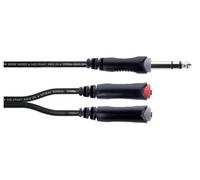 Adaptateur Y Cordial 14890 Jack audio [1x Jack mâle 6,3 mm (stéréo) - 2x Jack femelle 6,3 mm (mono)] 0.30 m noir gaine en PVC