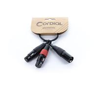 Cordial Câble adaptateur Y EY 0,3 m XLR 1x mâle 2x femelle 3 pôles noir