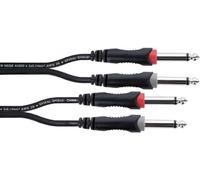 Cordial Câble audio 14846 – 2x Jack mâle 6,3 mm mono ↔ 2x Jack mâle 6,3 mm mono – 6 m noir PVC