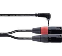 Câble Y Bretelle Mini-jack Stéréo Coudé / 2 XLR Mâle 3 M Câbles adaptateur