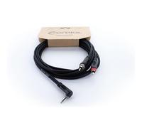 Adaptateur Y Cordial 14861 Jack / Cinch-RCA audio [1x Jack mâle 3.5 mm - 2x Cinch-RCA mâle] 5 m noir gaine en PVC, câble jumelé