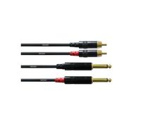CORDIAL CFU 0,3 PC 2x Cinch Vers 2x Jack Asymétrique 6,35 0,30 Mètre