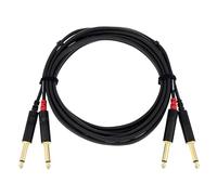 Câble adaptateur audio [2x Jack mâle 6.35 mm - 2x Jack mâle 6.35 mm] Cordial CFU 3 PP noir 3.00 m