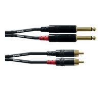 Cordial CFU 6 PC Câble 2x RCA mâle / 2x jack stereo 6.35mm - 6m