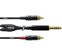 Cordial CFY 6 VCC, 6 m, 6.35mm, 2 x RCA, mâle, femelle, noir