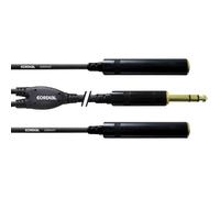 Cordial CFY0.3VKK câble adaptateur Y jack 6,35 mm 1 mâle → 2 femelles 0,3 m noir