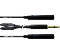 Cordial CFY0.3VKK Jack Câble adaptateur [1x Jack mâle 6.35 mm - 2x Jack femelle 6.35 mm] 30.00 cm noir