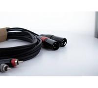 Cordial EU 3 MC XLR Câble de liaison [2x XLR mâle 3 pôles - 2x Cinch-RCA mâle] 3 m noir