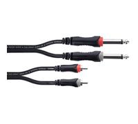 Cordial Câble de raccordement 14842 2x Jack 6,3 mm mono – 2x Cinch-RCA mâle 6 m noir PVC