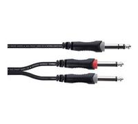 Adaptateur Y Cordial 14879 Jack audio [1x Jack mâle 6,3 mm (stéréo) - 2x Jack mâle 6,3 mm (mono)] 5 m noir gaine en PVC, câble