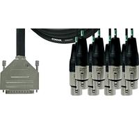 Cordial Intro Multipaire D-Sub/XLRf 8 voies, fiche Rean, 3,0 m - Câble multiconducteur analogique
