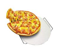 Cordierit Plaque en pierre pour pizza, pizza, pain, jusqu'à 800 °C, Ø 33 cm, avec armature avec poignées