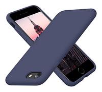 Cordking Conçu pour iPhone SE 2022/2020, 7/8, coque en silicone ultra fine et résistante, doublure en microfibre, 11,9 cm, bleu marine
