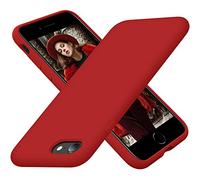 Cordking Coque iPhone SE 2022/2020, 7/8, silicone ultra fine et résistante, doublure microfibre, 11,9 cm, rouge