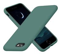 Cordking Silicone Ultra Slim Shockproof Case for iPhone 7/8/SE 2020/2022, Midnight Green, Wireless Charging Compatible, Raised Lips Protection, Non-slip Grip