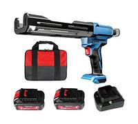 Cordless Electric Caulking Gun, 12V Dual Cartridge Automatic Epoxy Applicator with 2 Li-ion Batteries & Charger, Professional Quality for Adhesives & Sealants