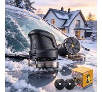 Cordless Electric Handheld Ice Scraper for Car Windscreen & Windows | Glass-Safe USB Rechargeable Rotating Disc Frost Remover, Replaceable Base(Black)