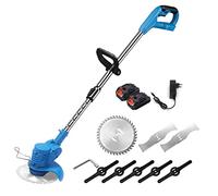 Cordless Grass Trimmer HUIOP Tondeuse à Gazon Sans Fil à Main Télescopique 21V Tondeuse à Gazon Electrique, Pack de 2 Batteries Rechargeables 1500mAh, Chargeur Rapide, Tondeuse D