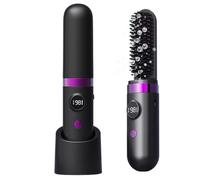 Cordless Hair Straightener Brush | LED Display Wireless Hair Flat Iron With 3 Gears | Rechargeable Straightener Comb | Ideal For Travel Home Salon Business Trip Bathroom Apartment Vacation Dormitory H