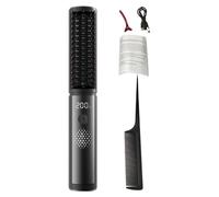 Cordless Hair Straightener Brush, Portable Flat Iron Comb with 4 Heat Settings, Fast Heating Titanium Tool for Smooth Shine Hair, Compact Styling for Travel, Home, or Salon Use