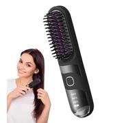 Cordless Hair Straightener - Rechargeable Hair Straightener | Electric Curler Brush | 2-in-1 Cordless Ionic Curler Straighteners Brush For Travel Salon Home Use