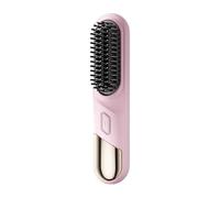 Cordless Hair Straightener - Rechargeable Smoothing Brush for Styling | Ceramic Coated Teeth with Fast Heating Control, Portable Wireless Grooming Tool for Travel Salon Home Hair Shaping