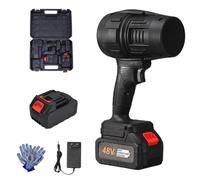 Cordless Leaf Blower Handheld, Cordless Turbo Jet Leaf Blower with 48V Battery, High-Power Handheld Blower for Yard, Patio, Car Cleaning & Drying, Snow Remove (Black-1 Bettary)