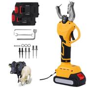 Cordless Livestock Ear Tagger, Electric Ear Tagging Tool With Gear Rebound, One-Button Marking, Automatic Rechargeable Marker For Farm Breeding And Animal Husbandry yellow