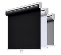 Cordless Roller Shades Blackout Blinds for Windows Room Darkening Rolled Up Shades with Spring System, UV Protection Window Shades Door Blinds for Home and Office (23" W x 72" H, Black)