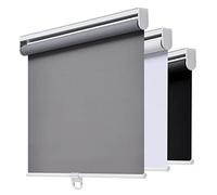 Cordless Roller Shades Greyout Blinds for Windows Room Darkening Rolled Up Shades with Spring System, UV Protection Window Shades Door Blinds for Home and Office (20" W x 72" H, Grey)