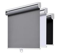 Cordless Roller Shades Greyout Blinds for Windows Room Darkening Rolled Up Shades with Spring System, UV Protection Window Shades Door Blinds for Home and Office (25" W x 72" H, Grey)